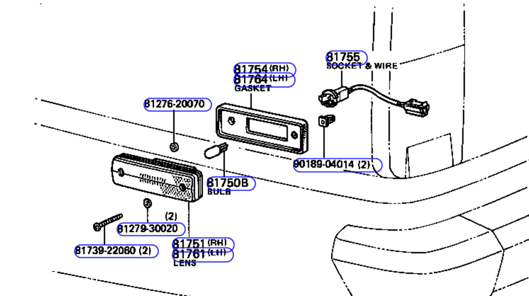 FJ60/62 OEM Side Marker Light Upgrade Kit Toyotas of War