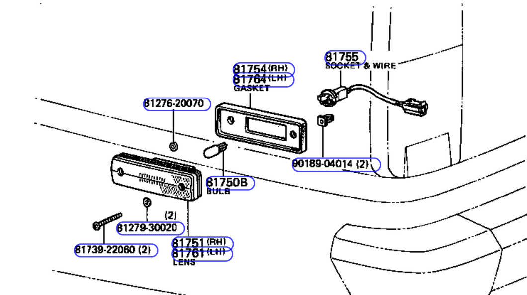 FJ60/62 OEM Side Marker Light Upgrade Kit