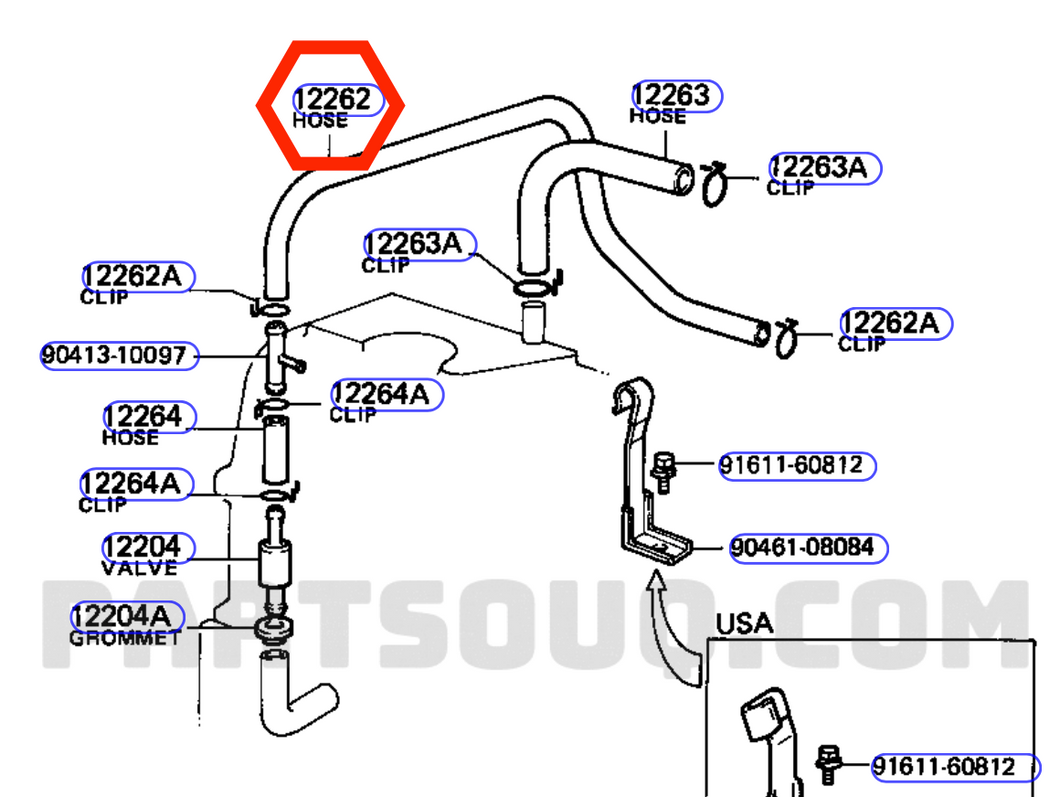 2F Positive Ventilation Hose (PCV)